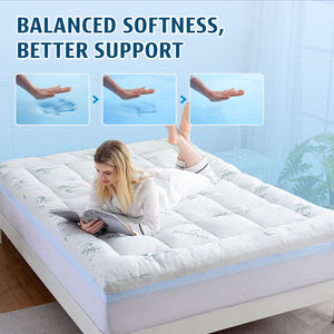 Dual Layer 4 Inch Memory Foam Mattress Topper