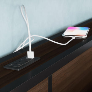 Space Saving Lift Bed with Built-In Charging Station – Dark Walnut