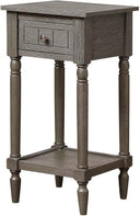 French Country 1-Drawer Accent End Table with Shelf