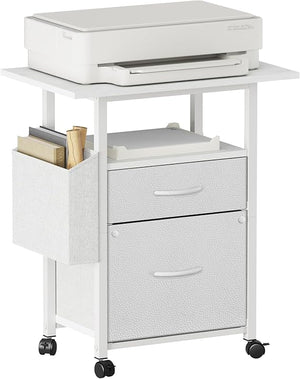 2-Drawer Rolling File Cabinet with 24" Extended Desktop