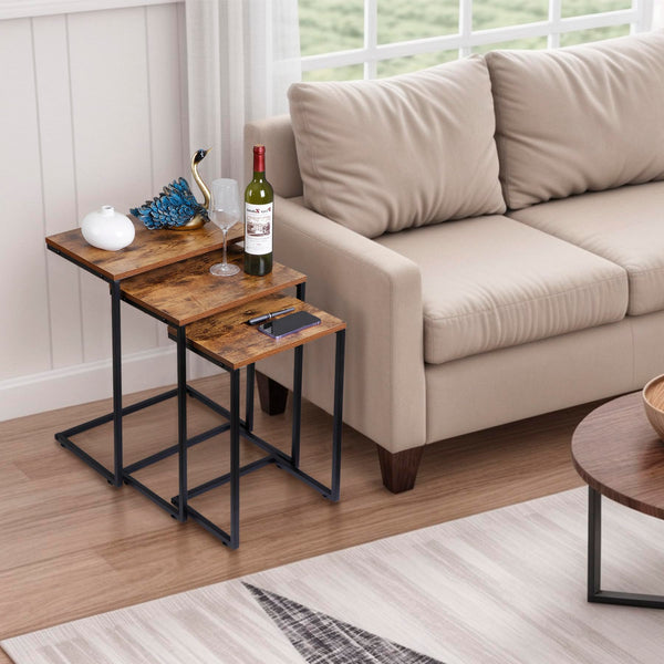 C-Shaped Nesting End Tables, Set of 3
