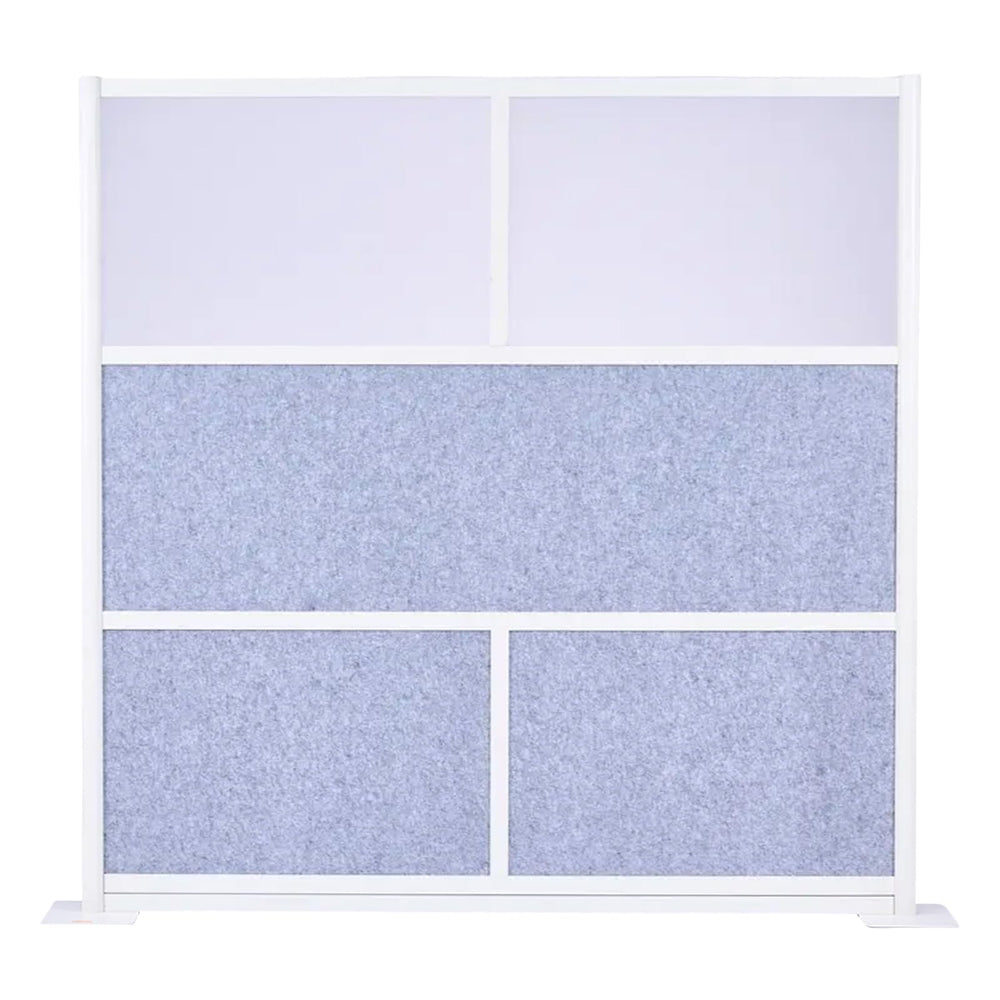 Freestanding Office Privacy Partition with Frosted Windows