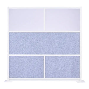 Freestanding Office Privacy Partition with Frosted Windows