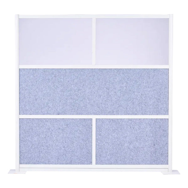 Freestanding Office Privacy Partition with Frosted Windows
