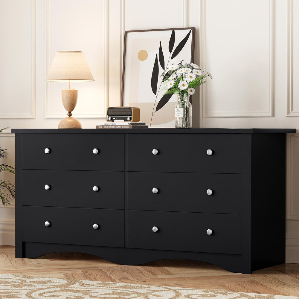 6-Drawer Wooden Dresser & TV Stand for Bedroom, Living Room