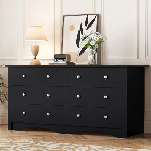 6-Drawer Wooden Dresser & TV Stand for Bedroom, Living Room