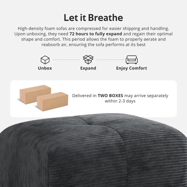L-Shaped Modular Sectional Sofa with Ottoman