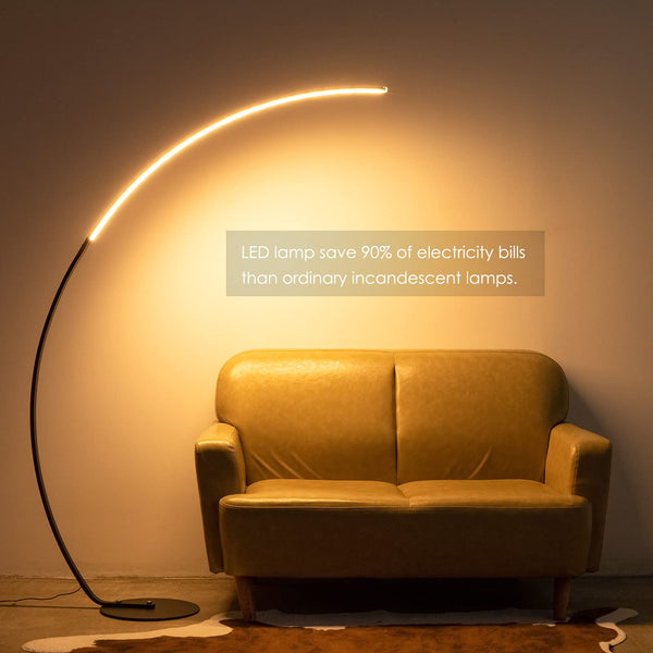 Arc Floor Lamp with Remote Control – Dimmable LED Standing Lamp