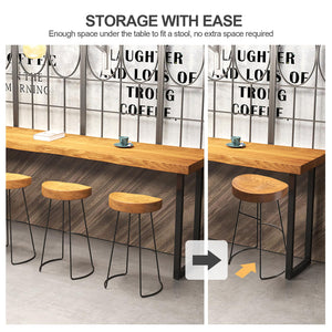 Solid Wood Bar Height Pub Table with Metal Frame