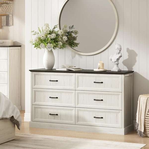 Farmhouse Dresser & Nightstand Set – 4 Piece Bedroom Set