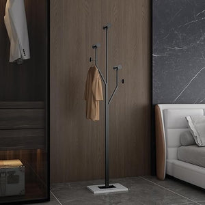 Tree-Shaped Coat Rack with Marble Base – 8 Hooks, 68.9" Tall