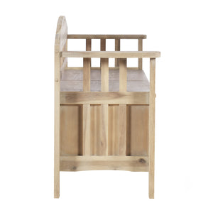 Acacia Wood Storage Bench with Split Seat