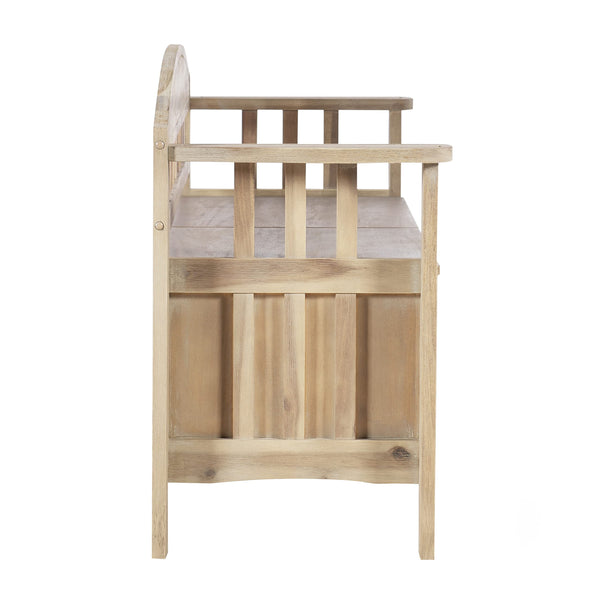 Acacia Wood Storage Bench with Split Seat
