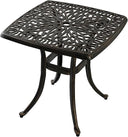 Cast Aluminum Outdoor Side Table with Cut-Out Design