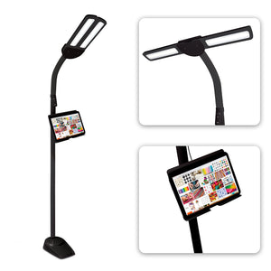 Dual Shade LED Floor Lamp with USB Charging Port