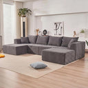 130" Modular Sectional Sofa with Ottomans