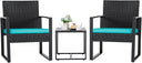3-Piece Outdoor Wicker Patio Furniture Set with Coffee Table