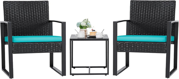 3-Piece Outdoor Wicker Patio Furniture Set with Coffee Table