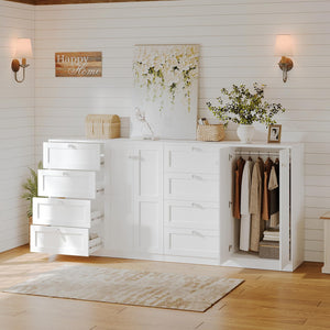 Armoire Wardrobe Closet with 4 Drawers & 2 Doors
