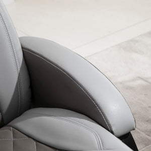 Grey Swivel Recliner Chair with Footrest