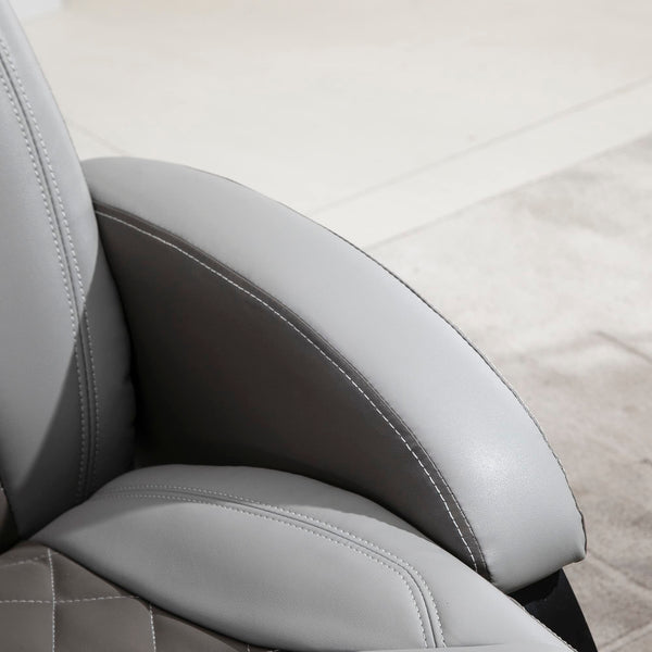 Grey Swivel Recliner Chair with Footrest