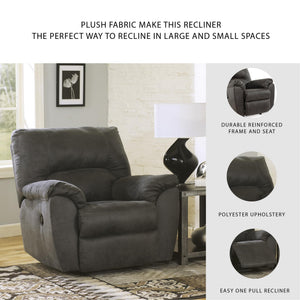 Faux Leather Manual Rocker Recliner – Gray