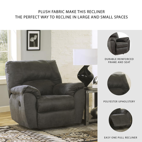 Faux Leather Manual Rocker Recliner – Gray