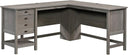 L-Shaped Executive Desk with Drawers & File Storage