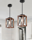 2-Pack Farmhouse Pendant Light Fixture – Adjustable Metal Hanging Light