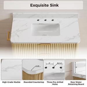 36 Inch Bathroom Vanity with Ceramic Sink
