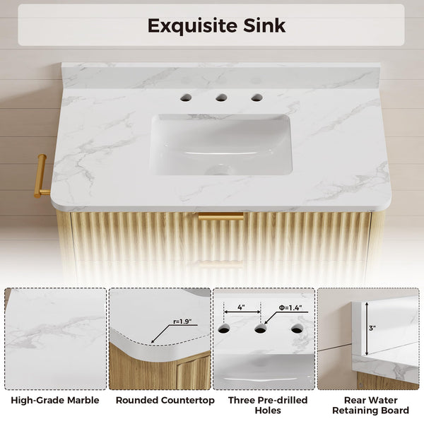 36 Inch Bathroom Vanity with Ceramic Sink
