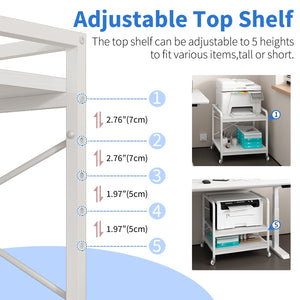 Under Desk Printer Stand with Power Outlet