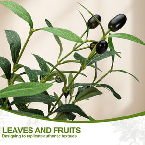 Faux Olive Tree – 6ft & 7ft Indoor Artificial Tree with Planter, Basket & Lights