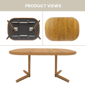 Extendable Dining Table with 18" Leaf – Seats 4 to 6, Chestnut Oak