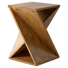 Twisted X Base Solid Wood End Table