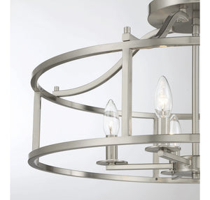 5-Light Semi-Flush Mount Ceiling Light Drum Shade