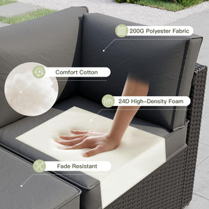 Breezestival Patio Furniture Replacement Cushions for Outdoor Furniture Set of 4, Thick Patio Sofa Cushions for Outdoor Furniture, 9-Piece Splashproof Fade Resistant Cushions for Outdoor Couch, Grey