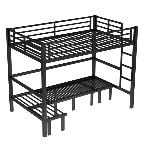 Twin XL Over Twin XL Futon Bunk Bed with Sofa