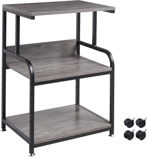 3-Tier Height Adjustable Printer Stand with Wheels