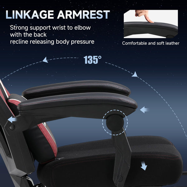 Ergonomic Mesh Gaming Chair with Footrest