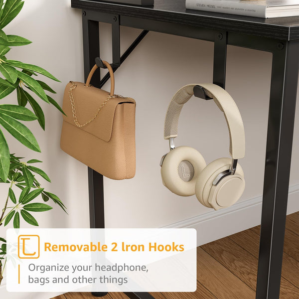 47-Inch Computer Desk with Hutch, Drawers & Power Outlets