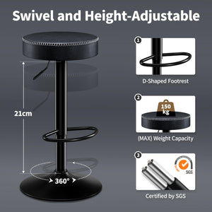 Swivel Adjustable Bar Stools Set of 2