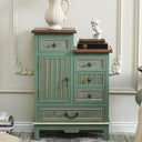Carved Wood Accent Cabinet with 5 Drawers