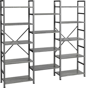 Industrial Ladder Bookshelf with Adjustable Shelves