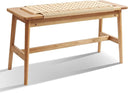 Handwoven Cotton Rope Wood Bench – Solid Oak, Entryway & Bedroom