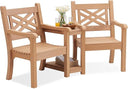 Outdoor Poly Lumber Loveseat with Center Table & Umbrella Hole