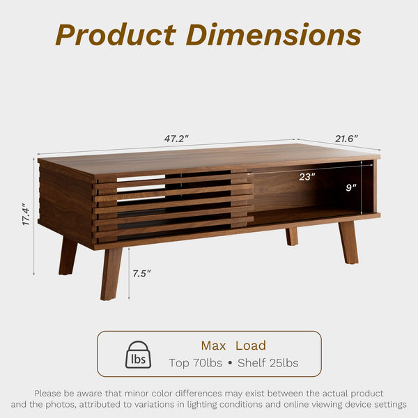 Mid-Century Coffee Table & TV Stand Set – Walnut