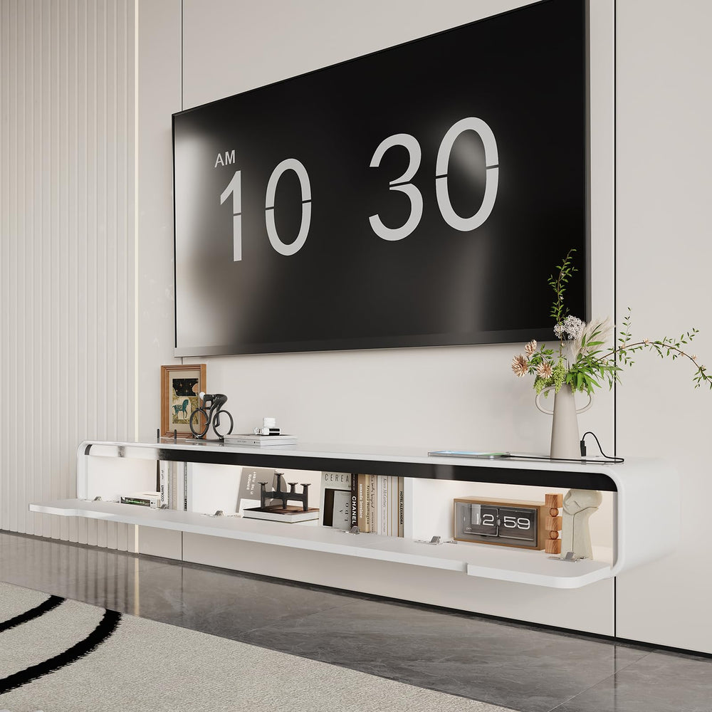 Floating TV Stand with Power Outlet – 70.8" Wall Mounted Entertainment Center