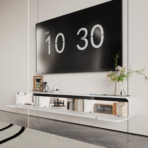 Floating TV Stand with Power Outlet – 70.8" Wall Mounted Entertainment Center