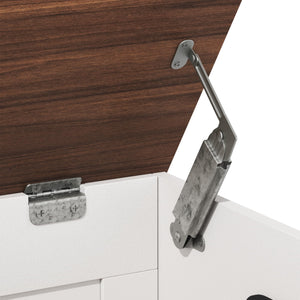 Lift-Top Storage Bench with 2 Drawers – White & Brown